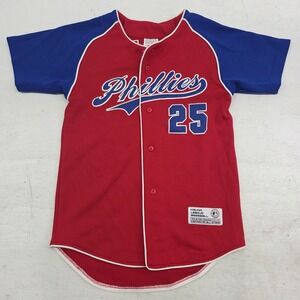 True Fan Philadelphia Phillies MLB Stitched Jersey Jim Thome #25 Boys Youth Sz M